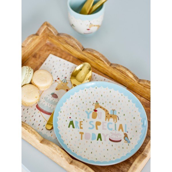 Piatto per bambini azzurro/color crema in gres ø 16 cm Celebrate – Bloomingville Mini-image-2