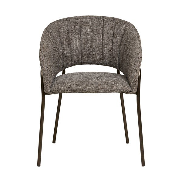 Sedia da pranzo grigia in acciaio con braccioli Costa – House Nordic-image-4