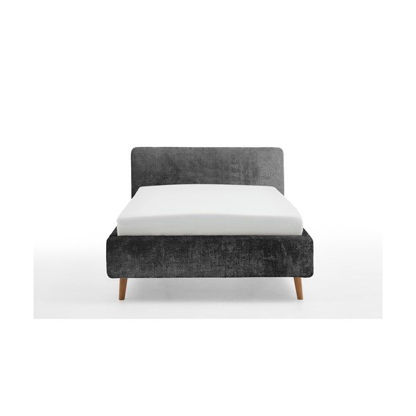 Letto matrimoniale imbottito grigio scuro con contenitore con rete inclusa 140x200 cm Mattis – Meise Möbel-image-2