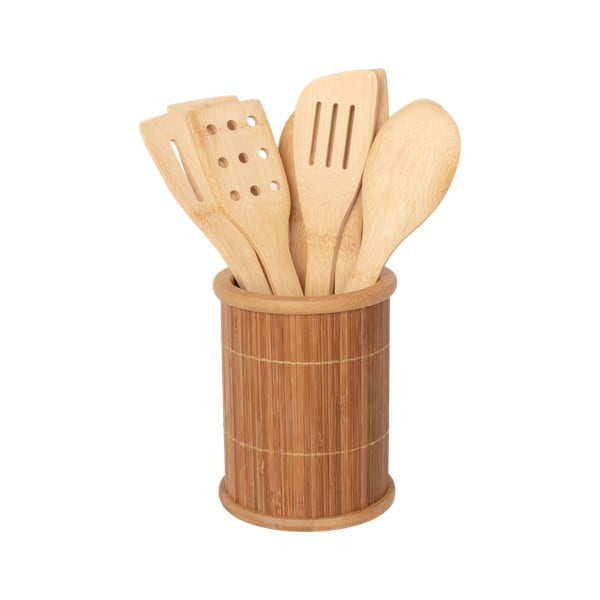 Set di utensili da cucina in bambù 8 pezzi con supporto - Bonami Essentials