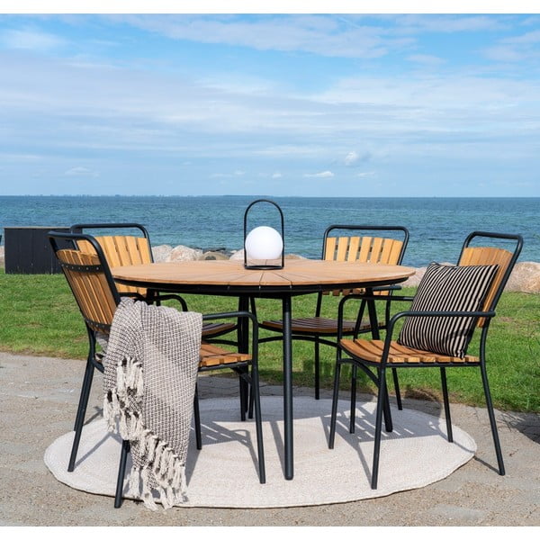 Tavolo da pranzo da giardino rotondo in teak massiccio ø 130 cm Cleveland – House Nordic-image-1