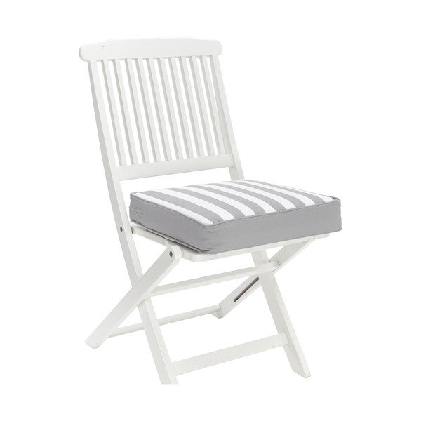Cuscino di seduta in cotone bianco e grigio, 40 x 40 cm Timon - Westwing Collection-image-3