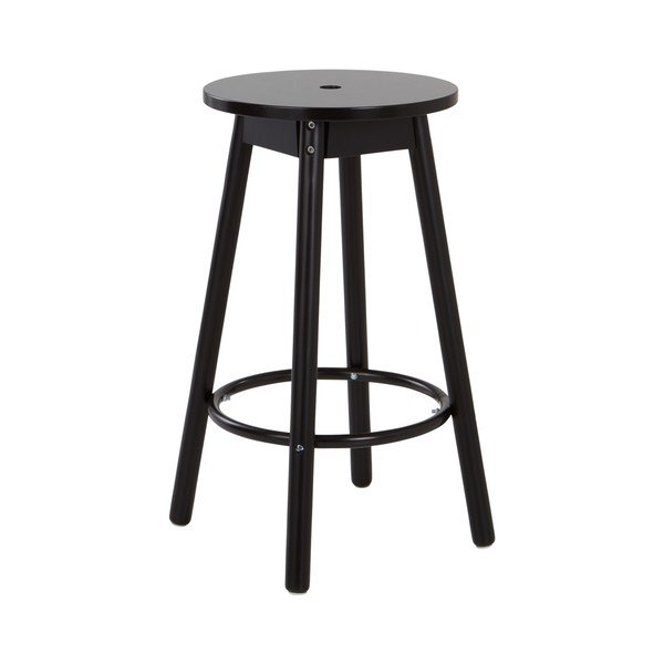 Sedia da bar nera in pino massiccio (altezza della seduta 65 cm) Kinna – Jotex