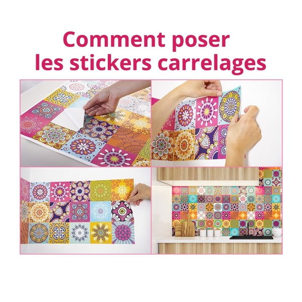 Set di 60 adesivi murali decorativi, 15 x 15 cm Fernando - Ambiance-image-3