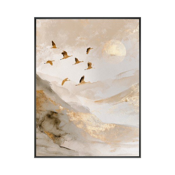 Dipinto stampato con cornice inclusa 60x80 cm Golden Peaks II – Styler