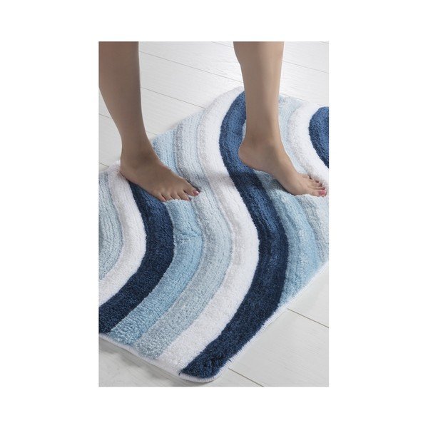 Set di 3 tappetini da bagno blu Colorful - Foutastic-image-2