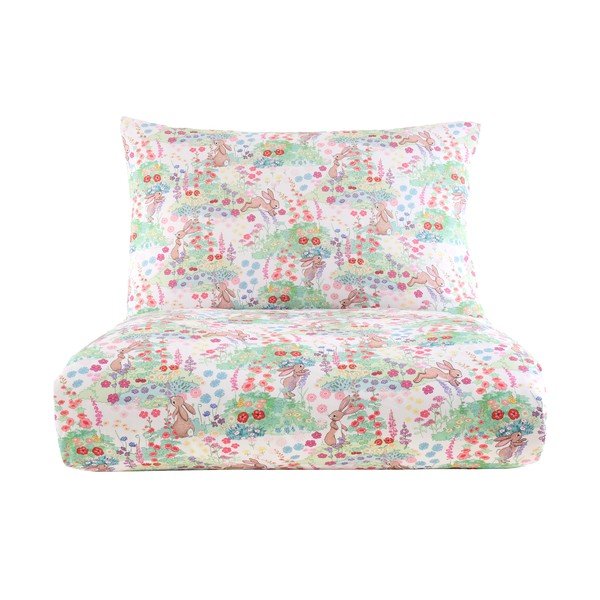 Set copripiumino e federa da bambini in cotone per letto singolo 135x200 cm Meadow Bunnies – Belle & Boo