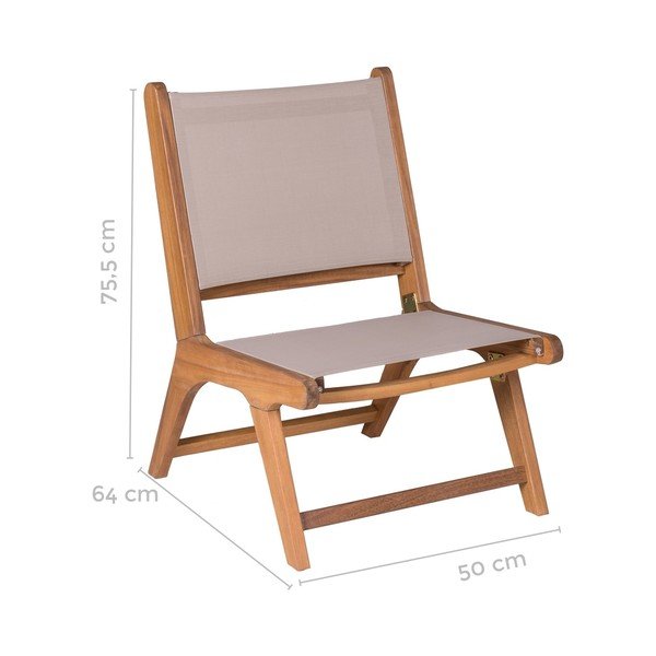 Sedia da giardino in legno beige Nina - LDK Garden-image-2