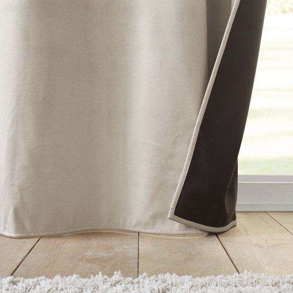 Tenda termoisolante beige in velluto 140x260 cm Polarchic – douceur d'intérieur-image-4