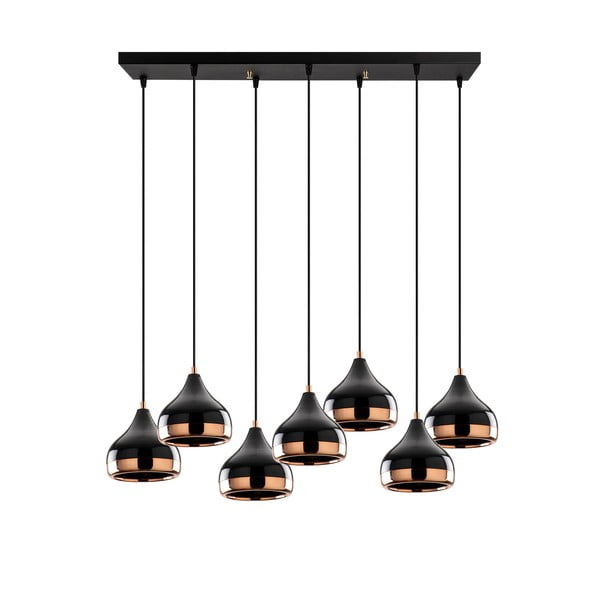 Lampadario nero con paralume in metallo Yildo – Opviq lights