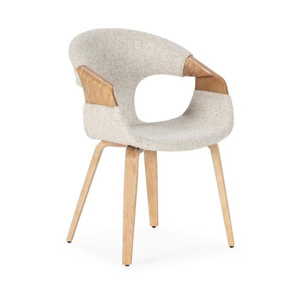 Set di sedie da pranzo beige in imbottito con braccioli 2 pz Elif – MOME