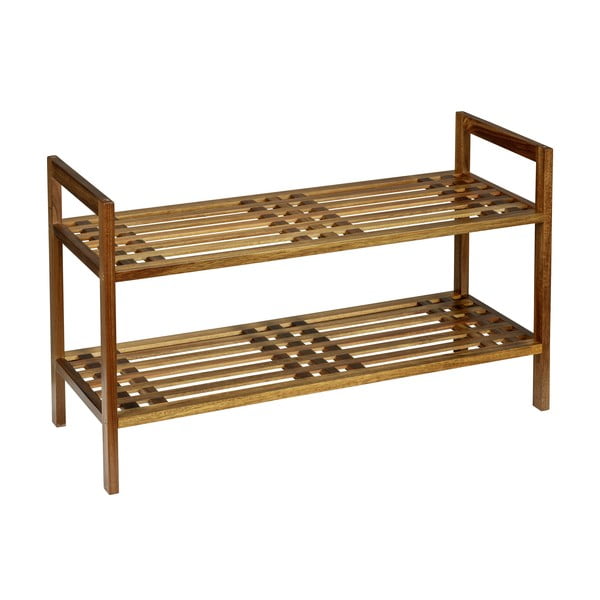 Scarpiera di colore naturale in acacia massiccia 69x40,5x27 cm Fondi – Wenko