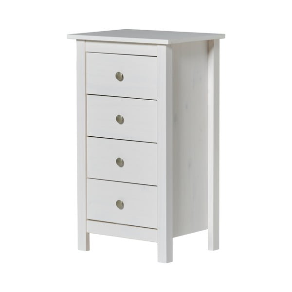 Cassettiera alta bianca in legno di pino 46x80 cm Berna - Marckeric-image-2