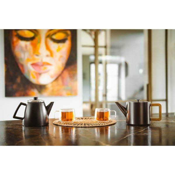 Teiera grigia in acciaio inox con filtro 1,1 l Duet Narvik – Bredemeijer-image-1