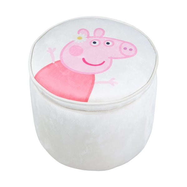 Pouf per bambini in velluto bianco Peppa Pig - Roba