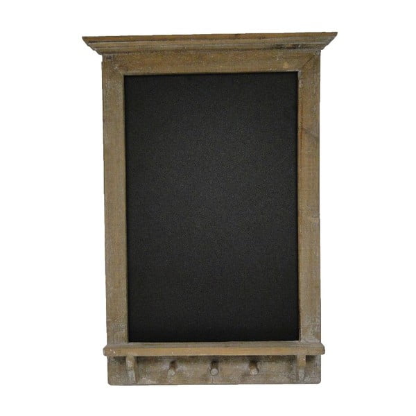 Lavagna di ardesia nera in cornice di legno di abete, 45 x 72 cm - Antic Line