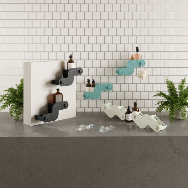Mensole da bagno senza foratura beige in plastica 2 pz Nami – Umbra-image-4