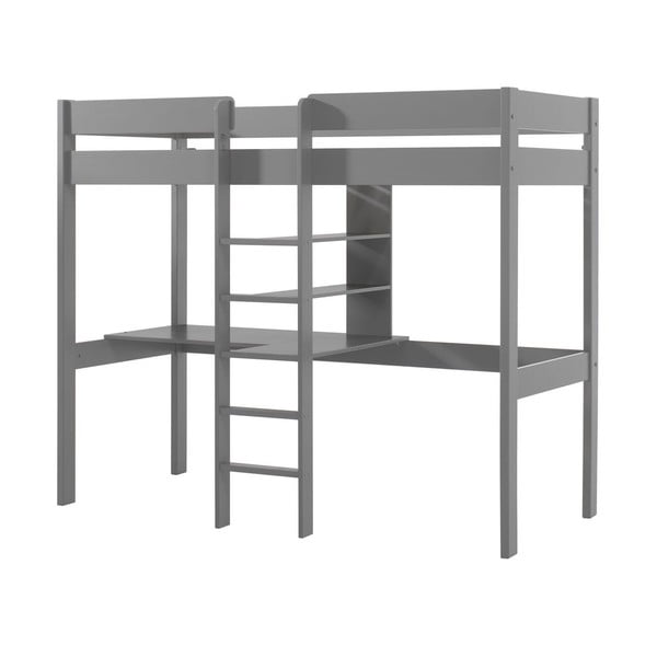 Letto rialzato grigio per bambini 90x200 cm Pino - Vipack