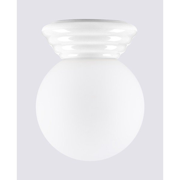 Plafoniera bianca in ceramica con paralume in vetro ø 12 cm Farsa – Sollux-image-4