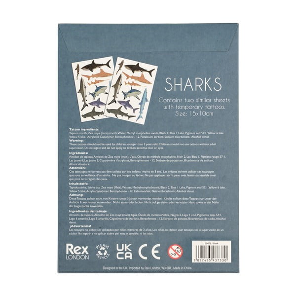 Tatuaggi per bambini Sharks - Rex London-image-3