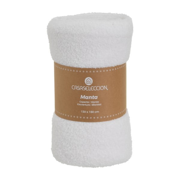 Coperta bianca in sherpa 130x160 cm Sherpa Bouclé – Casa Selección-image-4