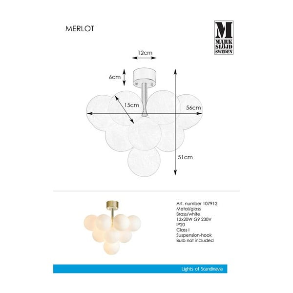 Lampada da soffitto Plafond Brass 13L Merlot - Markslöjd-image-2