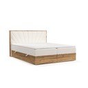 Letto boxspring con contenitore in crema-naturale 160x200 cm Asahi - Maison de Rêve