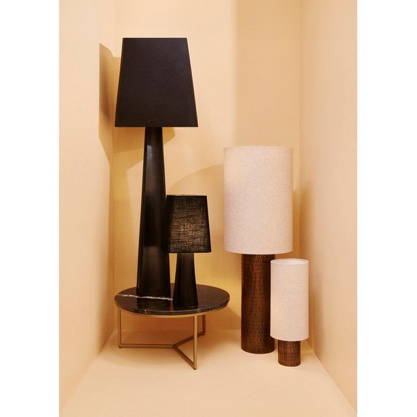 Lampada da terra nera con paralume in tessuto (altezza totale 151 cm) Tripura – Bizzotto-image-1