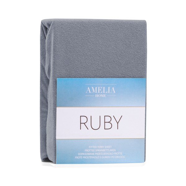 Lenzuolo con angoli grigio per letto matrimoniale Siesta, 200/220 x 200 cm Ruby - AmeliaHome-image-2