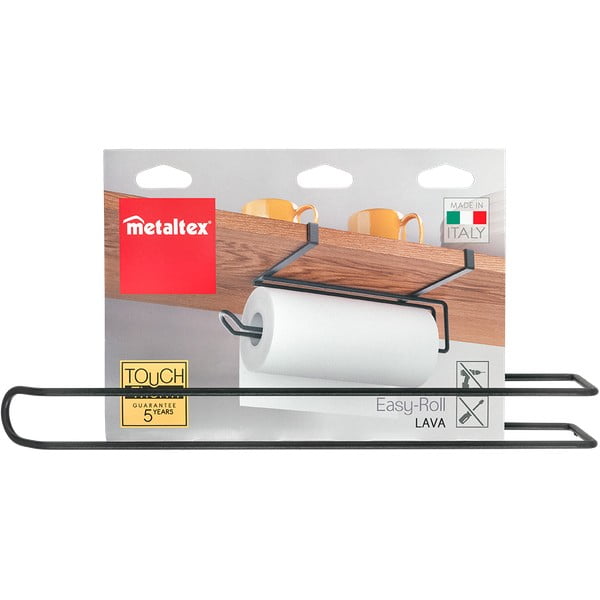 Supporto da appendere nero per asciugamani da cucina - Metaltex-image-3