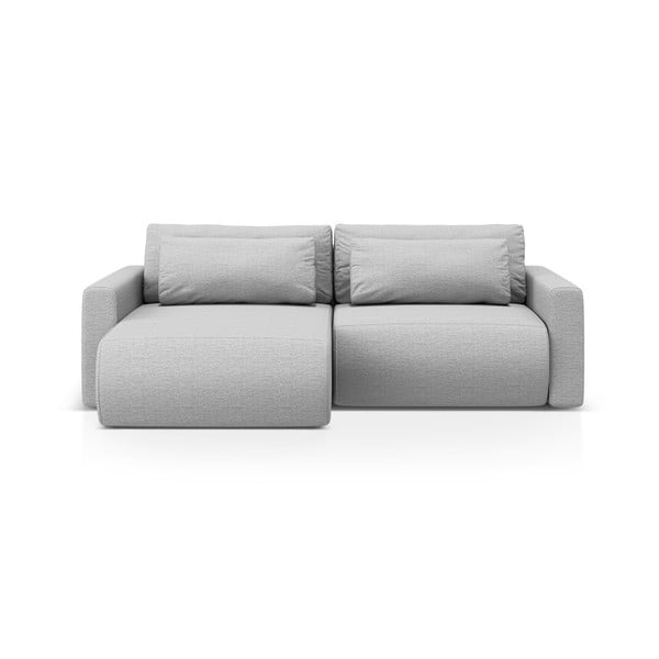 Divano angolare grigio chiaro allungabile con contenitore Belfast – Cosmopolitan Design