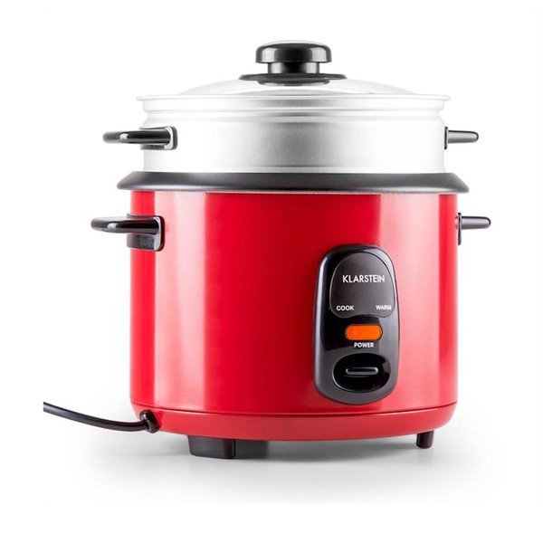 Cuociriso rosso con accessorio per la cottura a vapore , 1 l Osaka - Klarstein