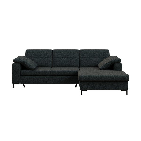Divano letto angolare grigio antracite, angolo destro Moor - Ghado