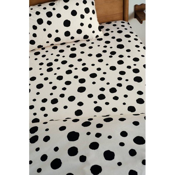 Lenzuolo con angoli nero/beige in cotone 90x200 cm Rigmor – Jotex-image-1