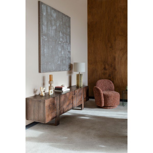 Mobile TV colore naturale scuro in legno massiccio 188x60x45 cm Bruneau – Dutchbone-image-1