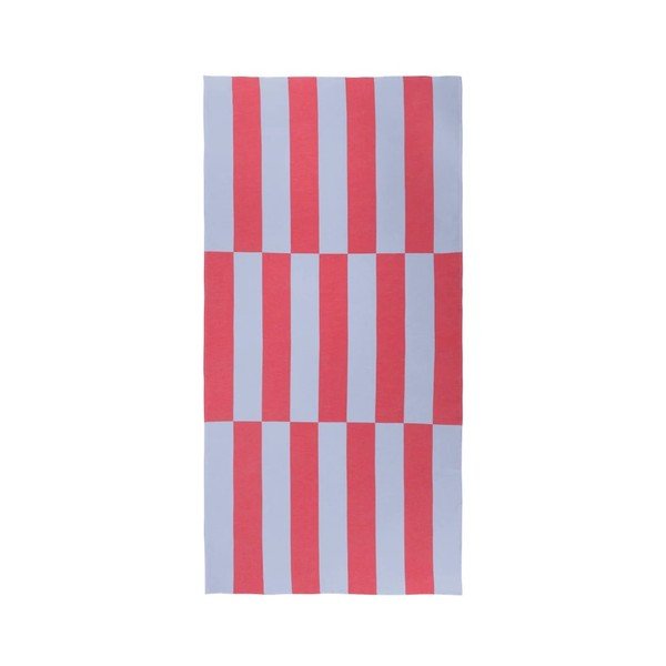Telo mare rosso/azzurro in cotone 100x160 cm Su – noo.ma
