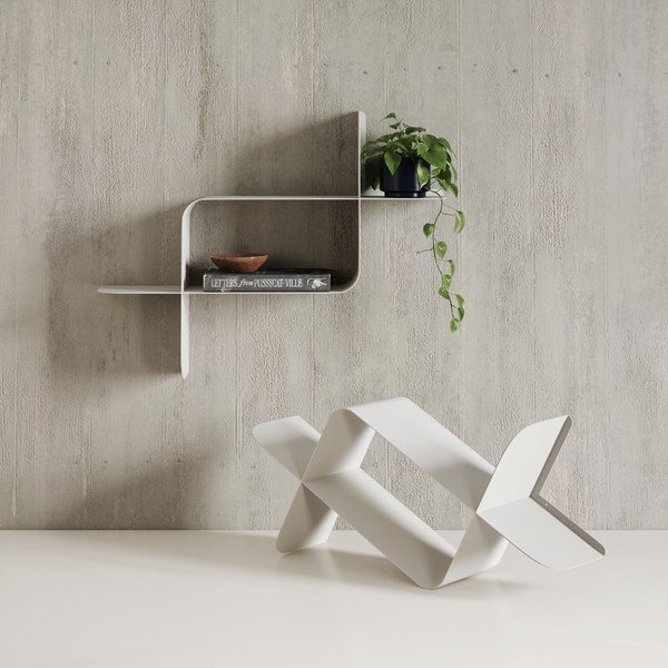 Mensole in set bianco opaco in acciaio con ripiani multipli 2 pz 62 cm Montage – Umbra-image-2