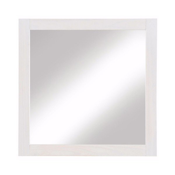 Specchio da parete bianco in legno di pino massiccio Cabana - Støraa-image-1