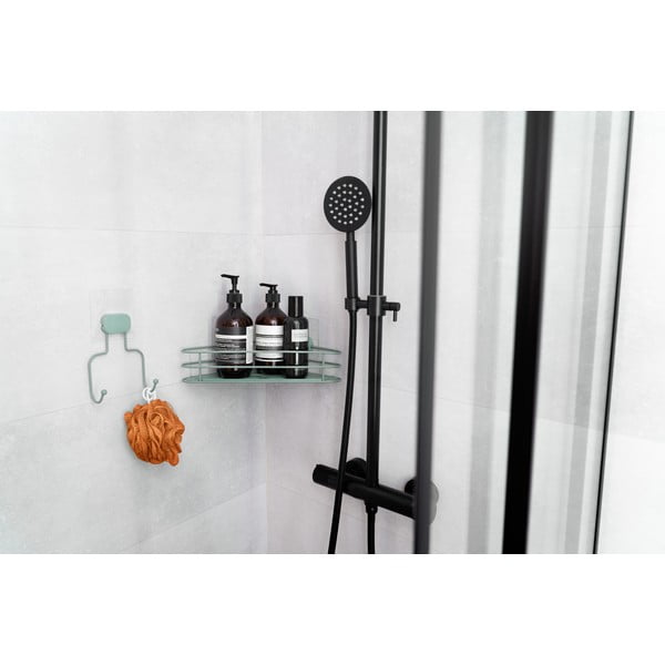 Mensola angolare verde autoportante in metallo per il bagno Grena - Compactor-image-4