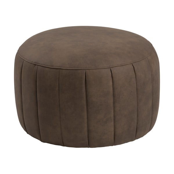 Pouf marrone in similpelle , ⌀ 60 cm Doria - Actona