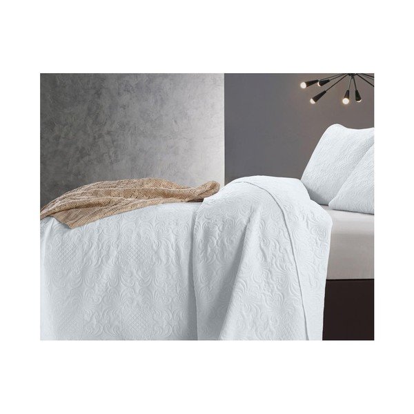 Copriletto bianco in microfibra con due federe Velvet Clara, 250 x 260 cm - Dreamhouse-image-2