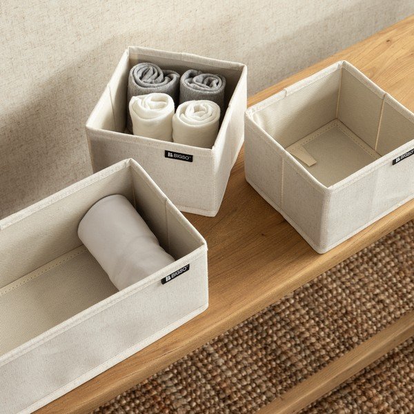 Set di organizer per cassetti in tessuto 3 pz Soft Storage – Bigso-image-3