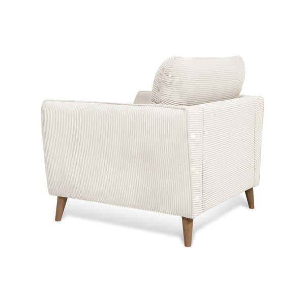 Poltrona in velluto a coste bianco Paris - Scandic-image-4