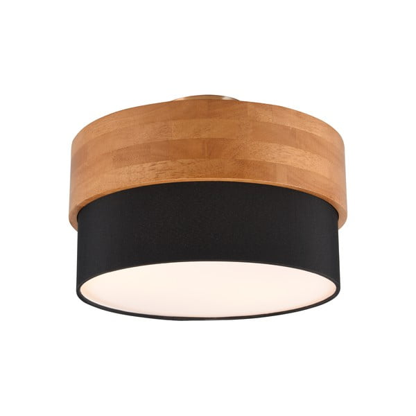 Plafoniera in colore nero-naturale con paralume in tessuto Seasons - Trio-image-1