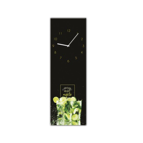 Orologio da parete Glassclock , 20 x 60 cm Mojito - Styler