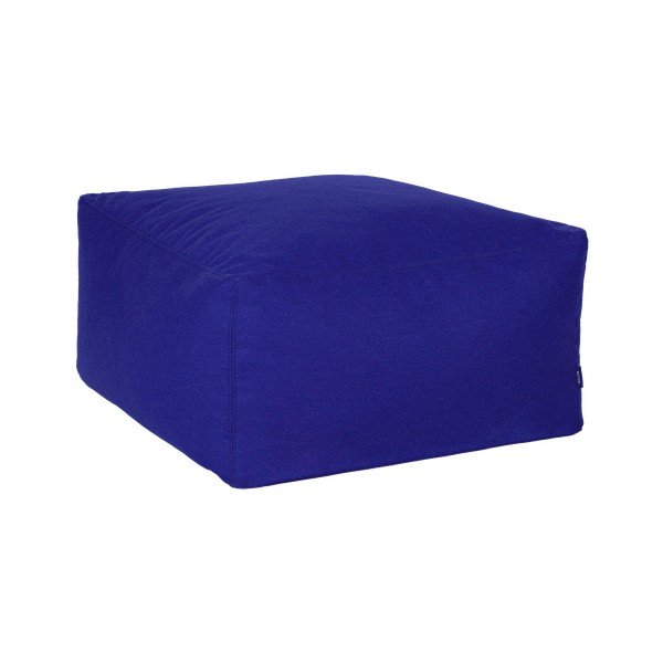 Poggiapiedi blu con rivestimento in lana Keno – noo.ma