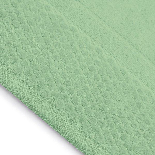 Set di asciugamani per viso e corpo tipo terry verde chiaro in cotone 2 pz Rubrum – Restilo-image-1