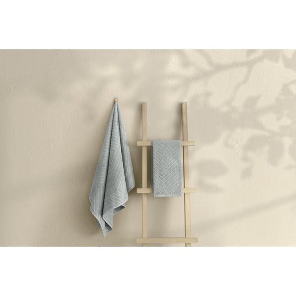 Set di asciugamani per viso e corpo tipo terry grigio chiaro in cotone 2 pz – Foutastic-image-1