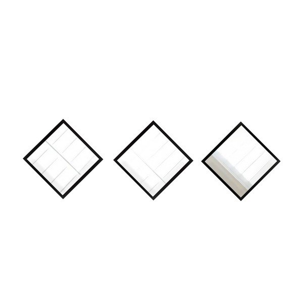 Set di 3 specchi da parete con cornice nera Luna, 24 x 24 cm - Oyo Concept-image-2