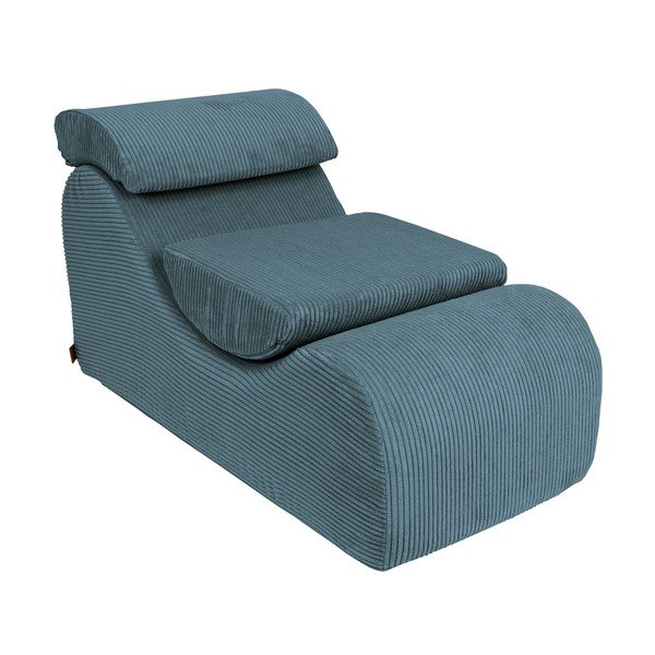 Poltrona per bambini turchese con rivestimento in velluto a coste Wave – Meowbaby